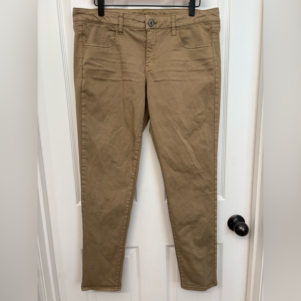 Khaki Stretch Jeggings | American Eagle 14 - Picture 10 of 10
